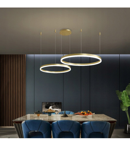 Nowoczesna Złota Lampa z Dwoma Okręgami | SILVA EXT II 60 PRO