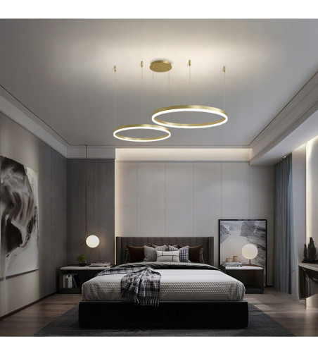 Nowoczesna Złota Lampa z Dwoma Okręgami | SILVA EXT II 60 PRO