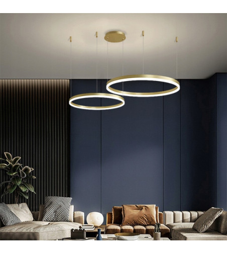 Nowoczesna Złota Lampa z Dwoma Okręgami | SILVA EXT II 60 PRO