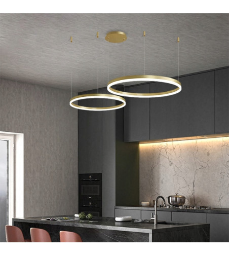 Nowoczesna Złota Lampa z Dwoma Okręgami | SILVA EXT II 60 PRO