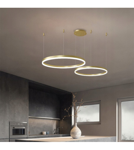 Nowoczesna Złota Lampa z Dwoma Okręgami | SILVA EXT II 60 PRO