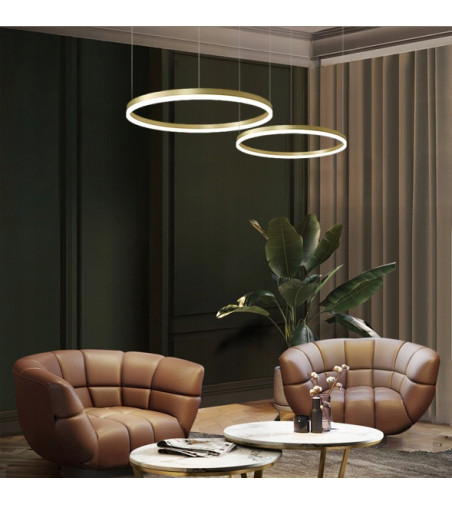 Nowoczesna Złota Lampa z Dwoma Okręgami | SILVA EXT II 60 PRO