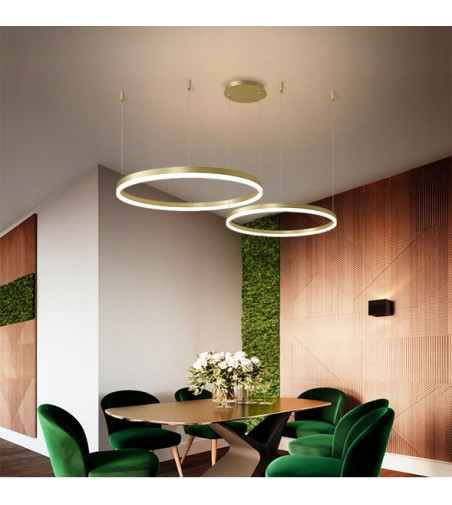 Nowoczesna Złota Lampa z Dwoma Okręgami | SILVA EXT II 60 PRO