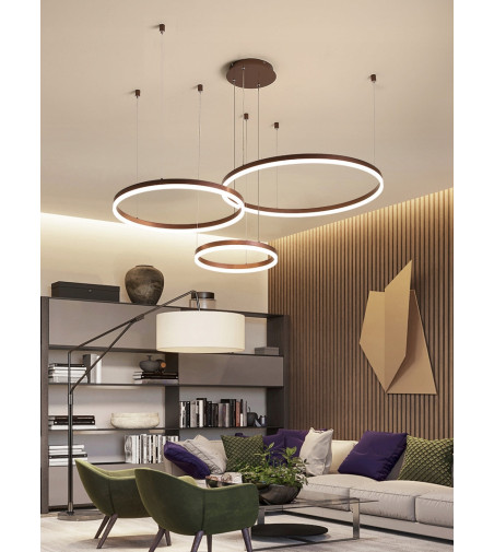 Czarna Lampa Regulowane Ringi SILVA EXT III | Elegancja i Nowoczesność