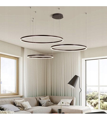 Czarna Lampa Regulowane Ringi SILVA EXT III | Elegancja i Nowoczesność