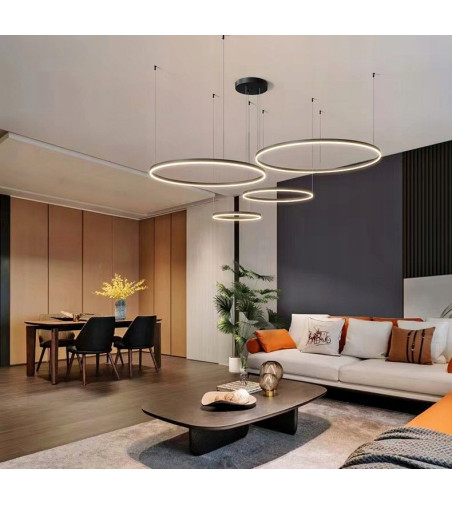 Elegancka Czarna Lampa z Aluminium 4 Ringi | SILVA EX IV 100 PRO