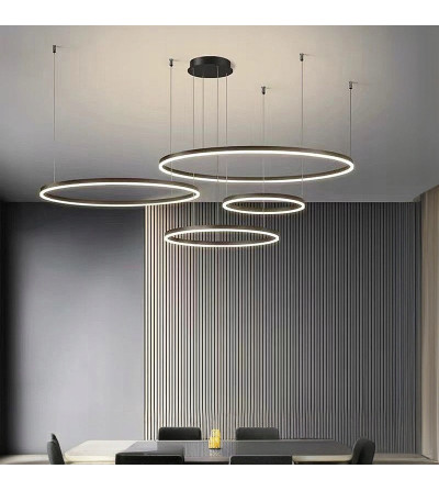 Elegancka Czarna Lampa z Aluminium 4 Ringi | SILVA EX IV 100 PRO