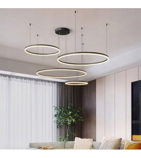 Elegancka Czarna Lampa z Aluminium 4 Ringi | SILVA EX IV 100 PRO