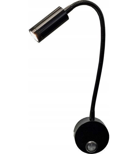 Flex czarna lampka ścienna LED z włącznikiem NOCNA NAD ŁÓZKO