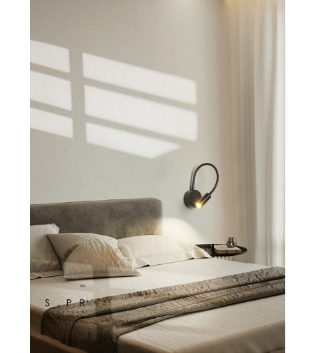 Flex czarna lampka ścienna LED z włącznikiem NOCNA NAD ŁÓZKO