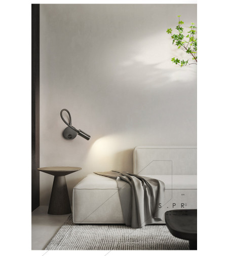 Flex czarna lampka ścienna LED z włącznikiem NOCNA NAD ŁÓZKO