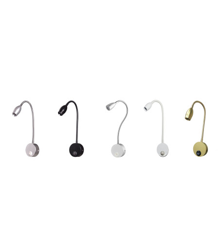 Flex kinkiet złota lampka nocna do czytania kierowana do sypialni LED 3W