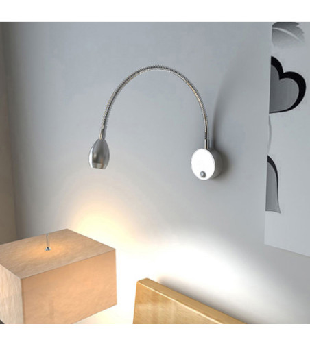 Flex lampka nocna do czytania Wobako Flexi srebrna do sypialni Kinkiet LED 3W