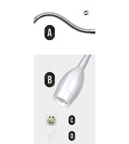 Flex lampka nocna do czytania Wobako Flexi srebrna do sypialni Kinkiet LED 3W
