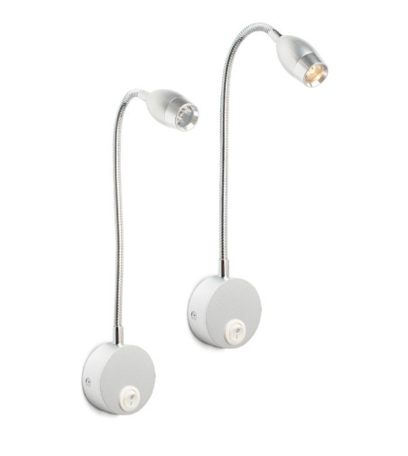 Flex lampka nocna do czytania Wobako Flexi srebrna do sypialni Kinkiet LED 3W