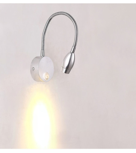 Flex lampka nocna do czytania Wobako Flexi srebrna do sypialni Kinkiet LED 3W