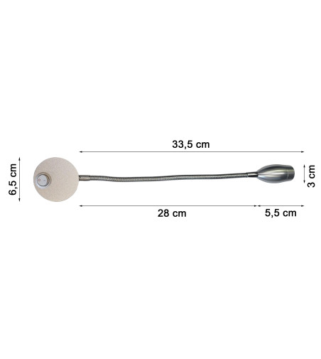 Flex lampka nocna do czytania Wobako Flexi srebrna do sypialni Kinkiet LED 3W