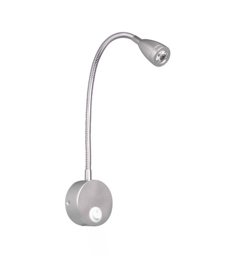 Flex stożek Lampka nocna do czytania Wobako Flexi srebrna do sypialni Kinkiet LED 3W