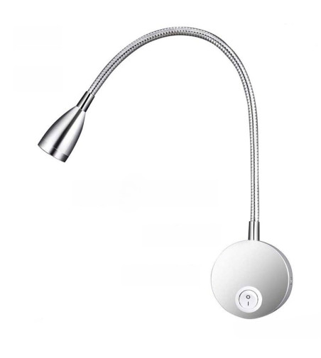 Flex stożek Lampka nocna do czytania Wobako Flexi srebrna do sypialni Kinkiet LED 3W