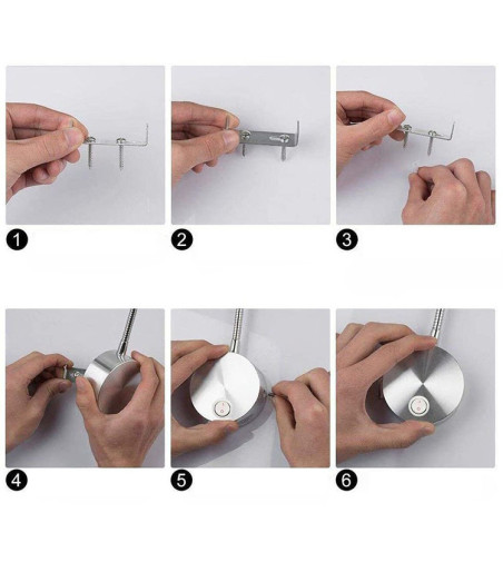 Flex stożek Lampka nocna do czytania Wobako Flexi srebrna do sypialni Kinkiet LED 3W