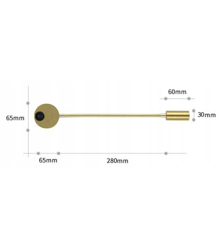 Flex złota lampka ścienna LED z włącznikiem NOCNA NAD ŁÓZKO