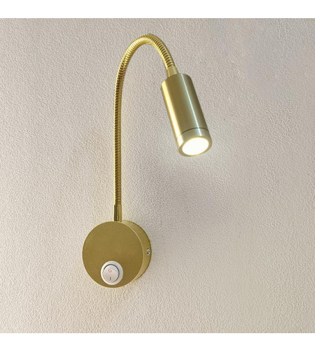 Flex złota lampka ścienna LED z włącznikiem NOCNA NAD ŁÓZKO