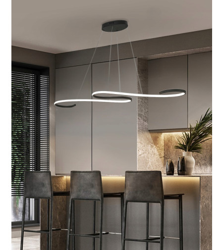 Długa LampaTwist - Futurystyczna lampa sufitowa LED 106cm
