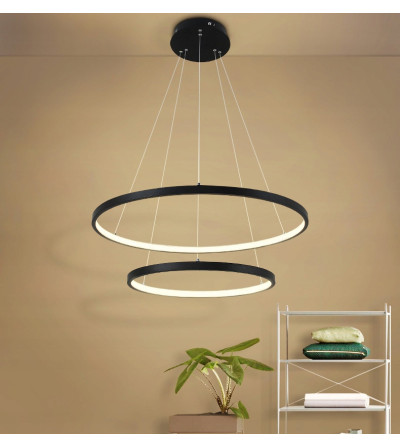 Lampa wisząca 2 ringi 20/40cm żyrandol Kinkiet LED