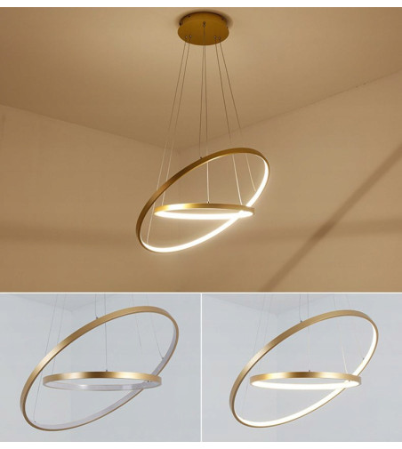 Żyrandol LED Lampa wisząca Silva II okręgi 40/60cm Barwa neutralna