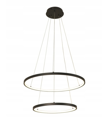 Złoty Żyrandol LED Lampa Wisząca Silva II okręgi 40/60cm | Neutralna