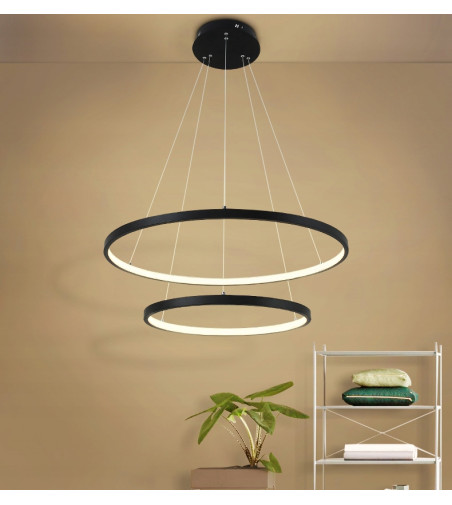 Złoty Żyrandol LED Lampa Wisząca Silva II okręgi 40/60cm | Neutralna