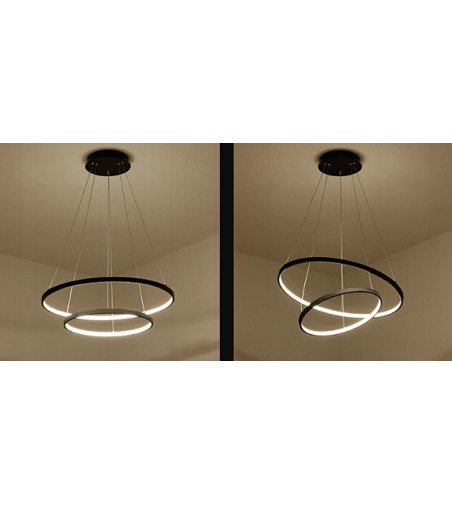 Złoty Żyrandol LED Lampa Wisząca Silva II okręgi 40/60cm | Neutralna