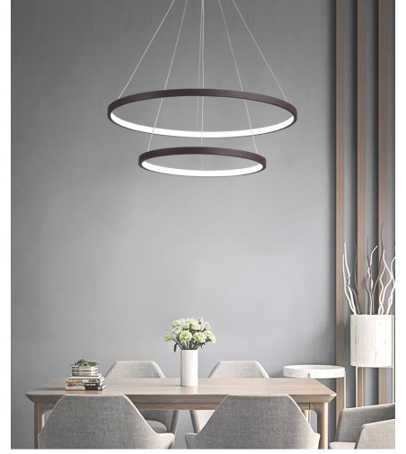 Złoty Żyrandol LED Lampa Wisząca Silva II okręgi 40/60cm | Neutralna