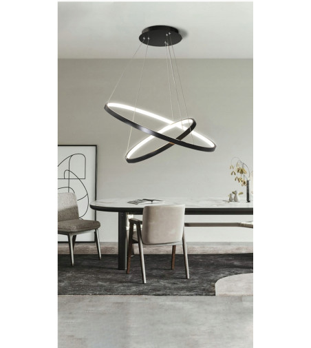 Złoty Żyrandol LED Lampa Wisząca Silva II okręgi 40/60cm | Neutralna