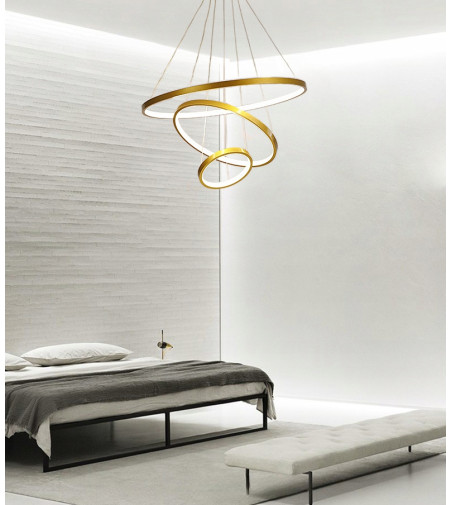 Czarna lampa wisząca LED ring Silva III okrągła 20/40/60cm