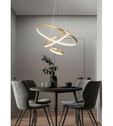 Czarna lampa wisząca LED ring Silva III okrągła 20/40/60cm