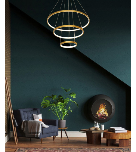 Czarna lampa wisząca LED ring Silva III okrągła 20/40/60cm