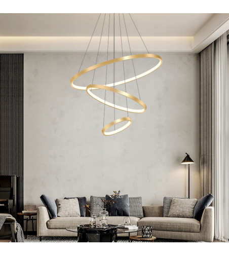 Czarna lampa wisząca LED ring Silva III okrągła 20/40/60cm