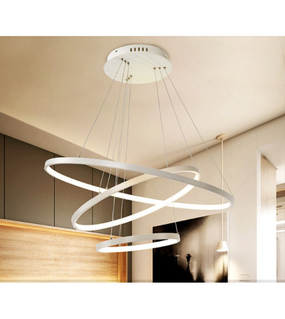 Lampa wisząca żyrandol SILVA ring 60/80/100cm biały modern LED