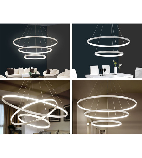 Silva V lampa wisząca żyrandol SILVA ring 60/80/100cm biały modern LED