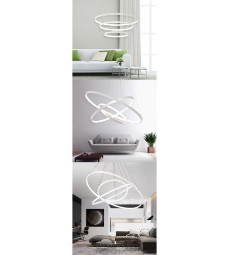 Silva V lampa wisząca żyrandol SILVA ring 60/80/100cm biały modern LED