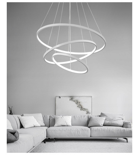 Silva V lampa wisząca żyrandol SILVA ring 60/80/100cm biały modern LED