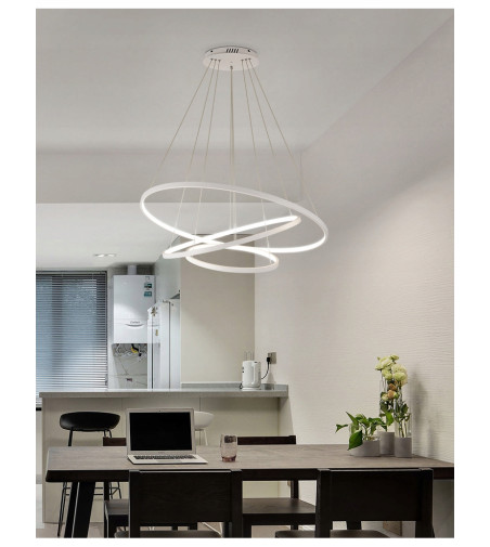 Silva V lampa wisząca żyrandol SILVA ring 60/80/100cm biały modern LED