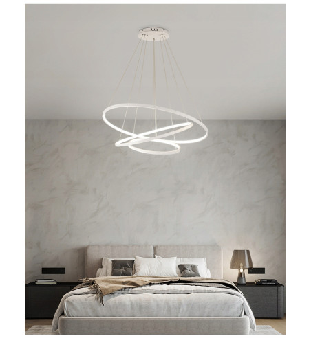 Silva V lampa wisząca żyrandol SILVA ring 60/80/100cm biały modern LED