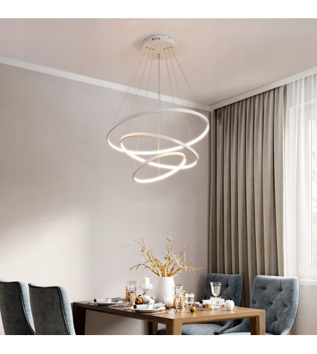 Silva V lampa wisząca żyrandol SILVA ring 60/80/100cm biały modern LED