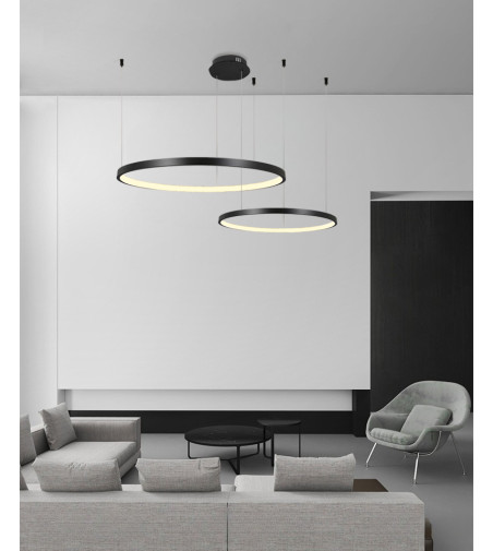 Żyrandol lampa WOBAKO LED okręgi ring 40/60cm nad stół do jadalni salonu