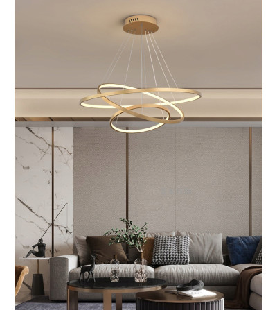 Lampa wisząca żyrandol SILVA ring 60/80/100cm okrąg modern LED złoty