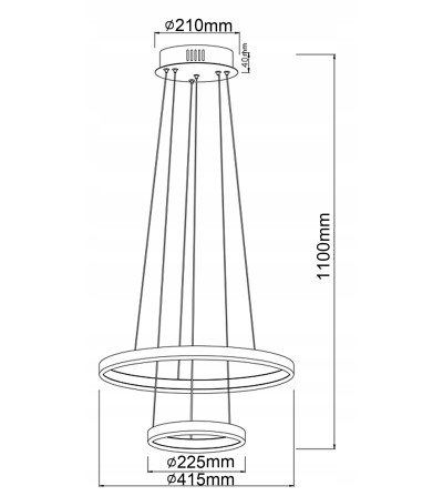Nowoczesna lampa wisząca LED ring Silva I okrągła 20/40cm