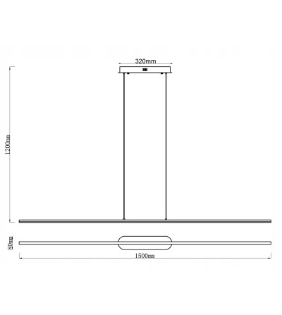 Monako 150 minimalistyczna złota lampa wisząca nad stół 150cm 28W  | LED