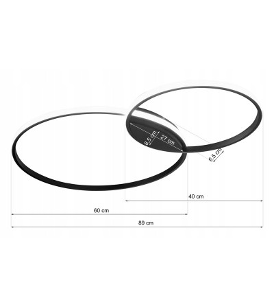 Nowoczesna lampa sufitowa LED PLAFON ring 89cm